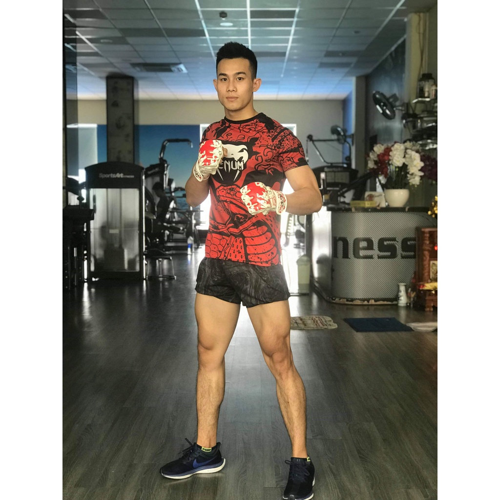 Áo Thun Thể Thao MMA VENUM MUAY Võ thuật  Aó Venum co dãn 4 chiều Thể Thao Ôm Body