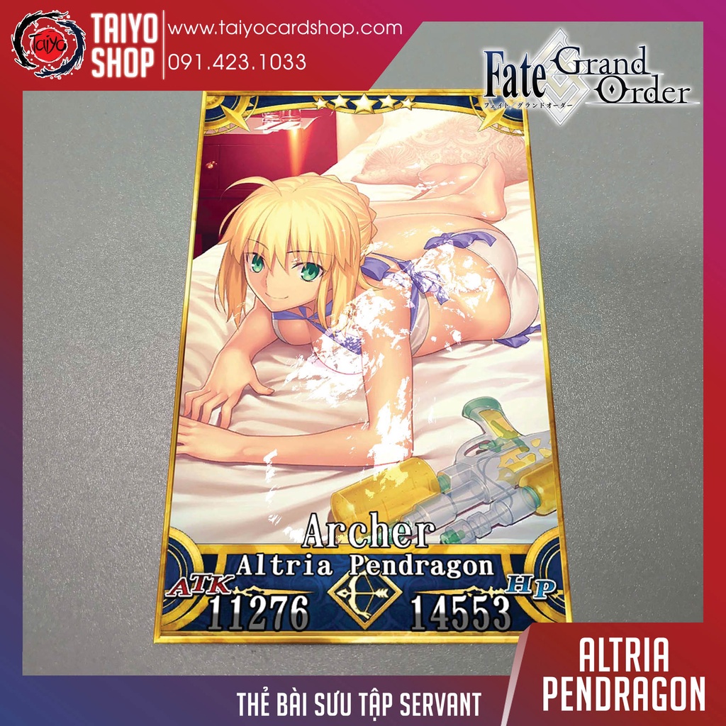 Thẻ bài custom card bánh xốp anime Fate/Grand Order FGO để sưu tầm tự chọn Saber Altria Pendragon