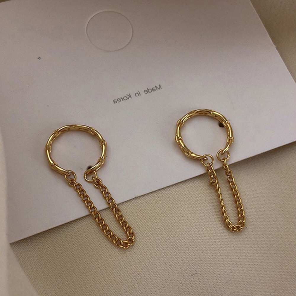 1 Khuyên Tai Dạng Kẹp Phối Dây Xích Tua Rua Hình Ngôi Sao Cổ Điển Qipin