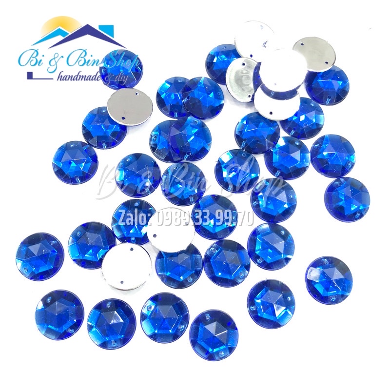 35 Viên Đá Kết Tròn 20mm Đính Kết Trang Phục Thời Trang