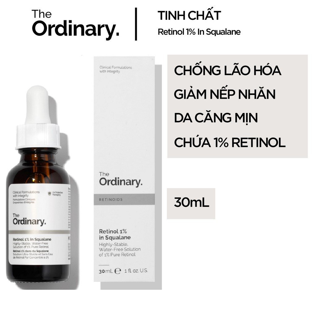 Retinol 1% The Ordinary In Squalane Tinh chất Retinoids chống lão hóa, làm mờ, giảm thâm mụn 30ml