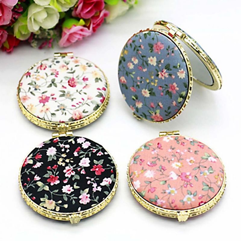 [Hàng mới về] Gương trang điểm hình tròn mini hai mặt phong cách trung hoa