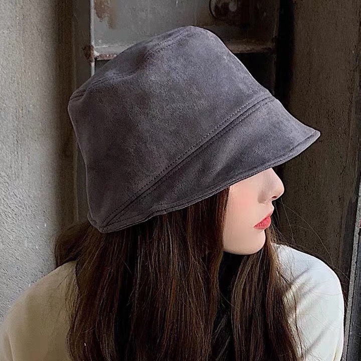 Nón Tai Bèo Da Lộn Màu Trơn Phong Cách Hàn Quốc Dễ Phối Đồ