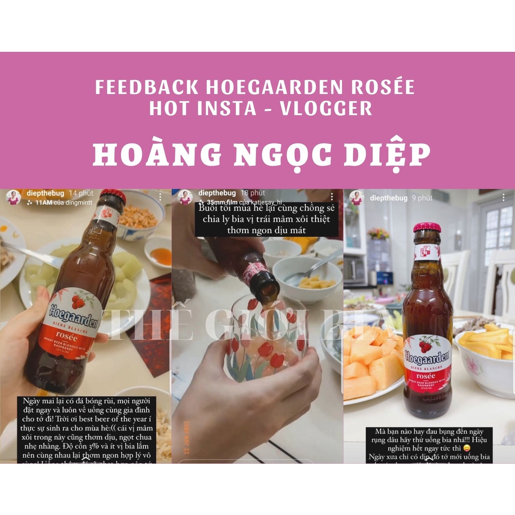 Chai bia Hoegaarden Rosée 248ml lẻ dùng thử | Bia hoa quả | Chính hãng