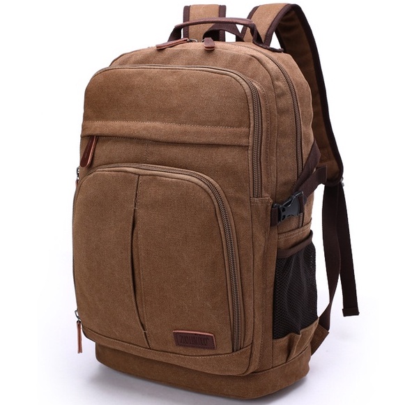Balo nam vải canvas cao cấp phong cách mới 15,6 inch