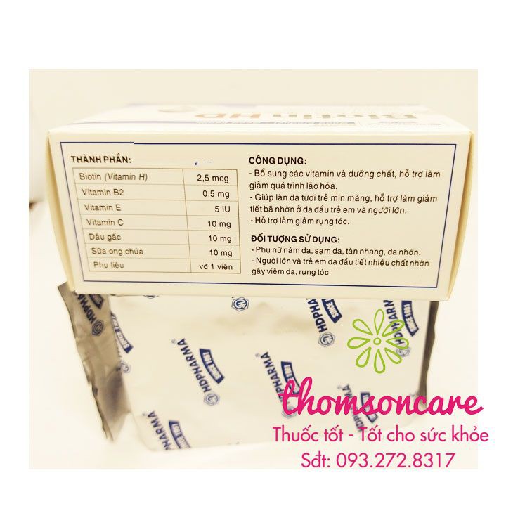 Viên uống bổ sung Biotin Vitamin H giúp ngăn ngừa rụng tóc, hói đầu, giảm lão hóa - Biotin HD - Hộp 100 viên | BigBuy360 - bigbuy360.vn