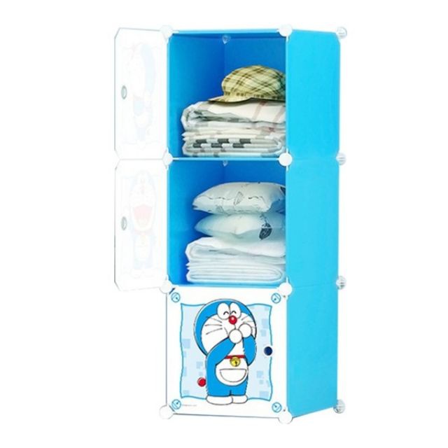 Tủ Nhựa Lắp Ghép 3 Ô Doraemon Siêu Đẹp