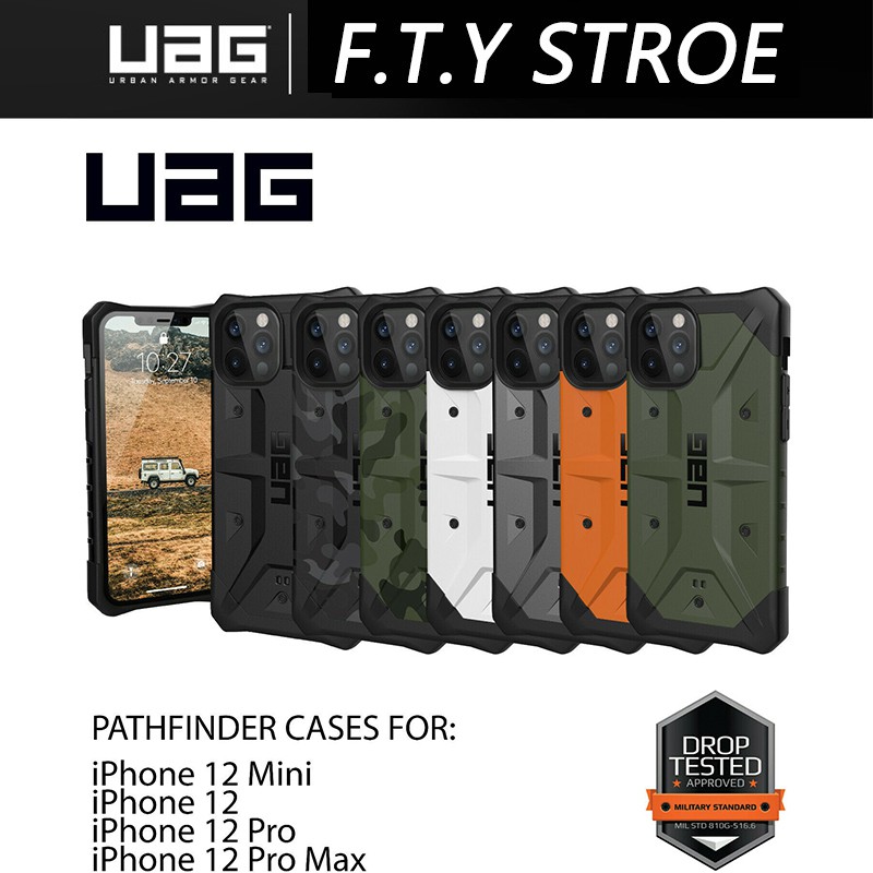 Ốp điện thoại UAG họa tiết rằn ri/ màu trơn thời trang bảo vệ tốt cho iPhone 12 Pro Max 12 Pro/ 12 12 Mini