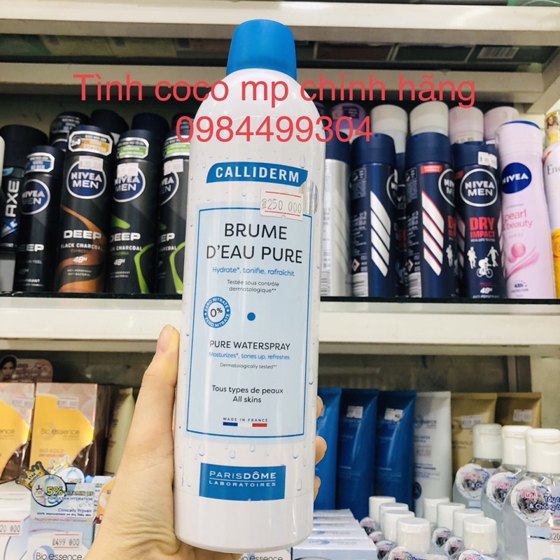 Xịt khoáng dưỡng da calliderm pháp 400ml, xịt khoáng cấp ẩm bổ sung nước cho da