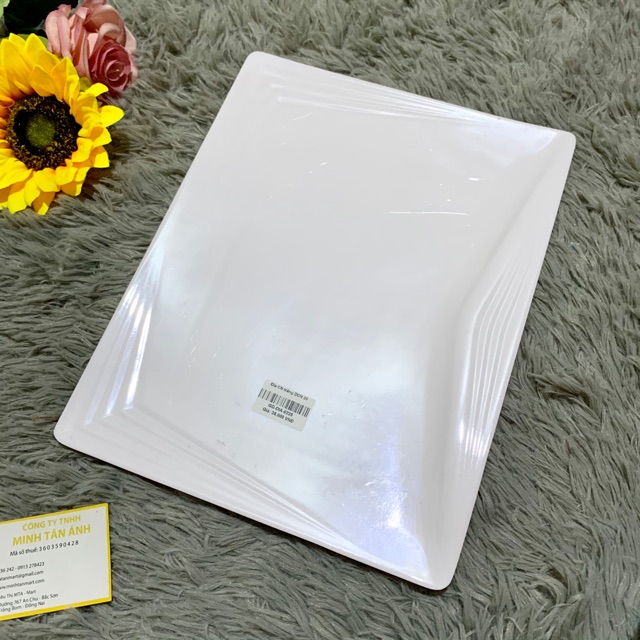 Đĩa Hình chữ nhật lớn màu trắng fataco DCN20