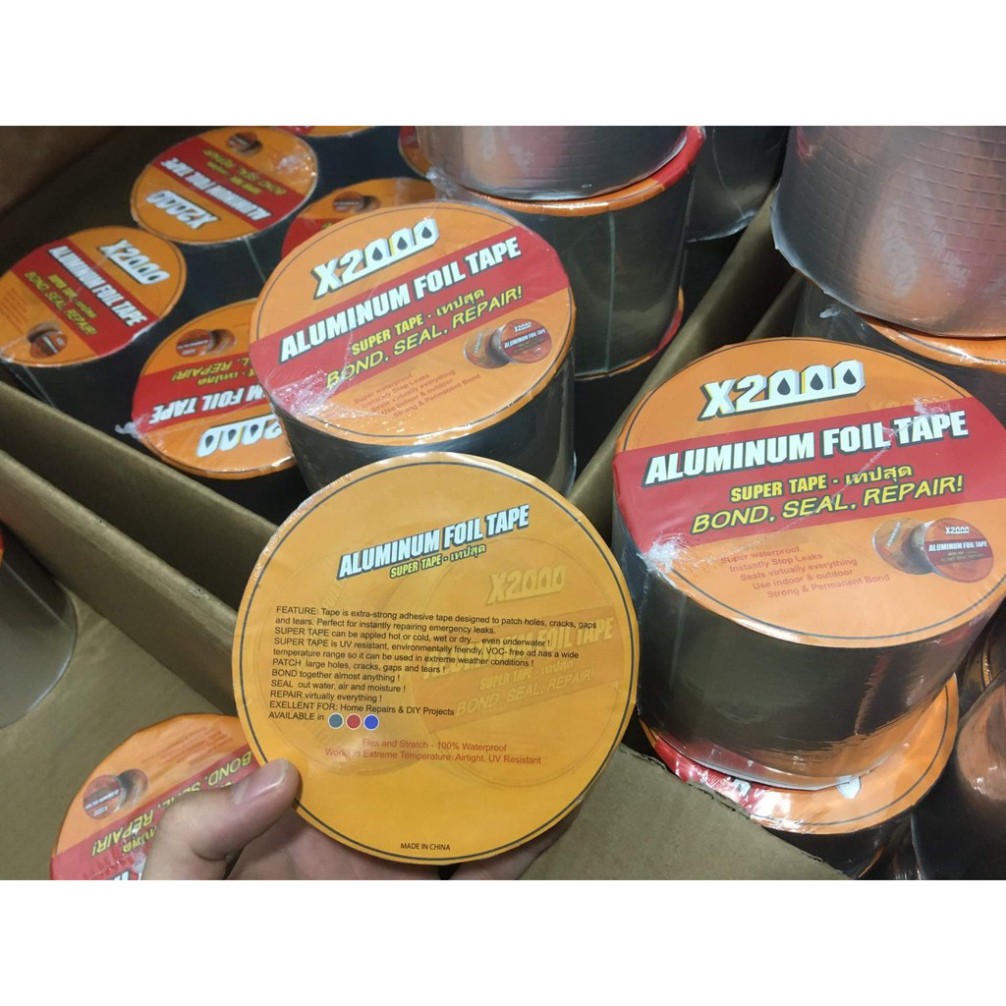 Băng Keo Chống Thấm X2000 Nhật Bản, Băng Keo Siêu Dính, Chống Thấm Dột, Dán Tường, Dán Mái Tôn, Dán Ống Nước 5cm x 5m