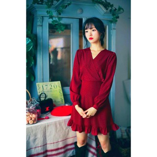 Envi Dress - Đầm chấm bi visco - Đỏ