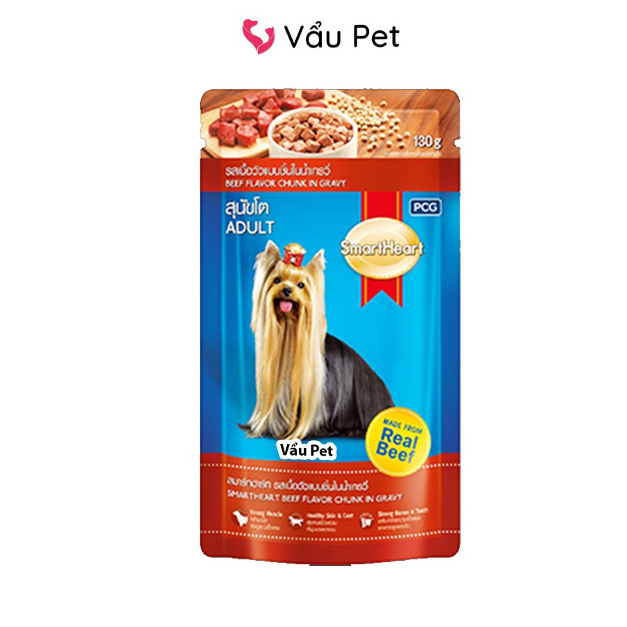 Pate cho chó Smartheart gói 130g - Đồ ăn cho chó Vẩu Pet Shop