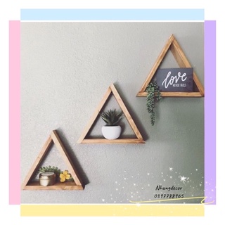 combo 3 kệ gỗ hình tam giác trang trí decor - hàng có sẵn