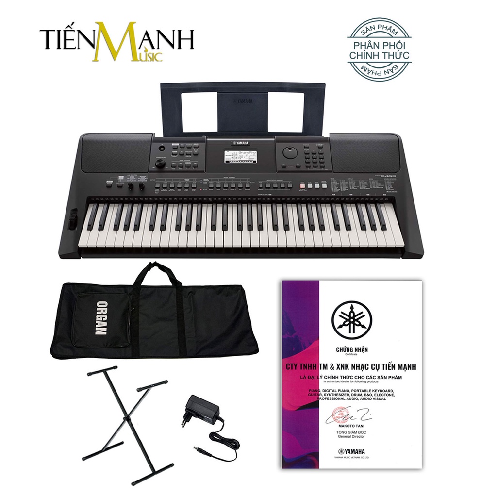 [Chính Hãng] Bộ Đàn Organ Yamaha PSR-E463 - Đàn, Chân, Bao, Nguồn Keyboard PSR E463 - Có tem chống hàng giả Bộ CA