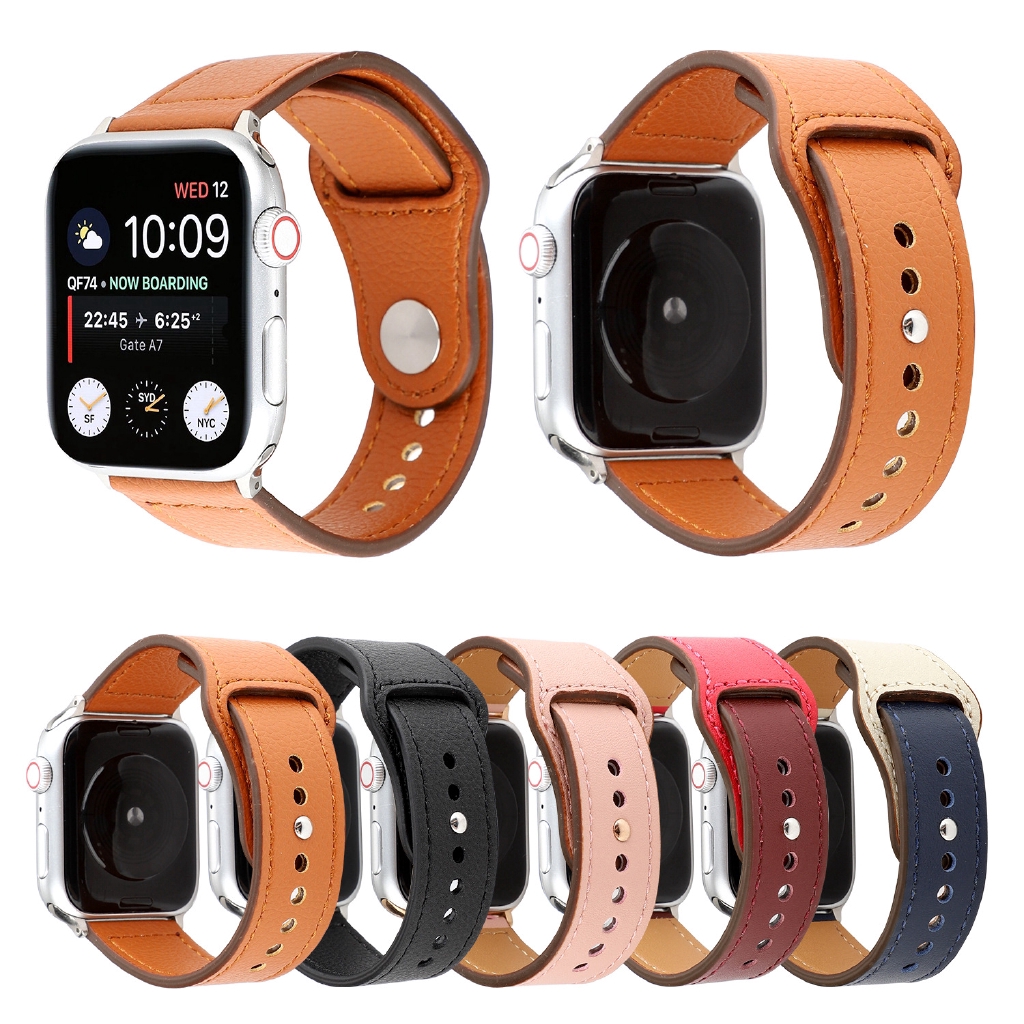 38/40/42/44mm Genuine Leather Strap Apple Watch Band For iWatch Series 5 4 3 2 1