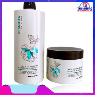 BỘ DẦU GỘI HẤP (Ủ or XẢ) SUBLIMIA CỦA ELGON PHỤC HỒI TÓC HƯ TỔN DO  TẨY NHUỘM  750ml + 500ml