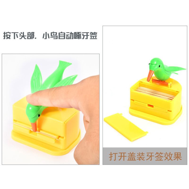 Chim mổ tăm tự động, chim gõ kiến mổ tăm,hũ tăm chim gõ kiến