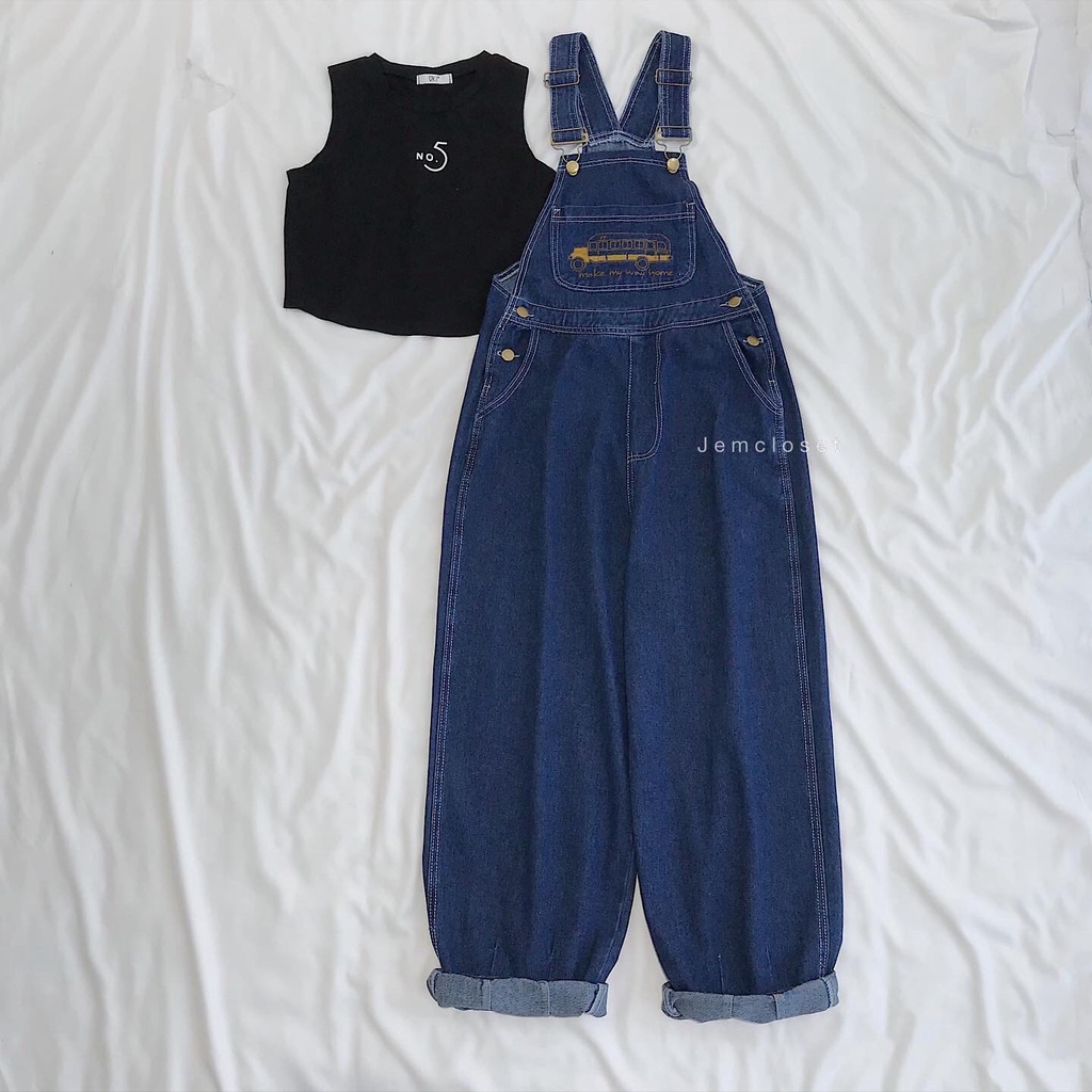 Áo Ba Lỗ Nữ JEMCLOSET Màu Đen Áo Croptop Không Tay KI Họa Tiết Nhỏ Đáng Yêu Trước Ngực Chất Liệu Cotton Mềm 1629