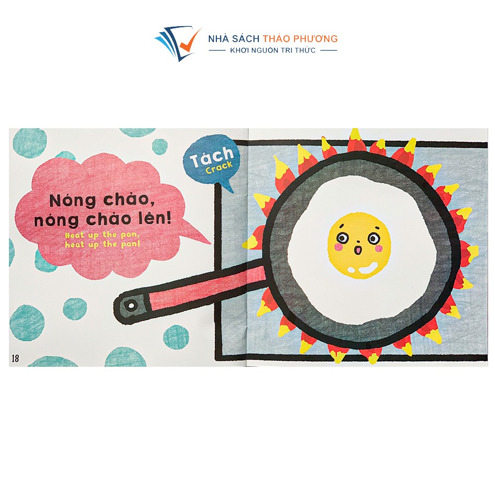 Sách - Ehon nhận biết Bé trứng tròn xoe song ngữ Việt Anh món ăn dành cho bé từ 1-6 tuổi (Combo 4 cuốn)