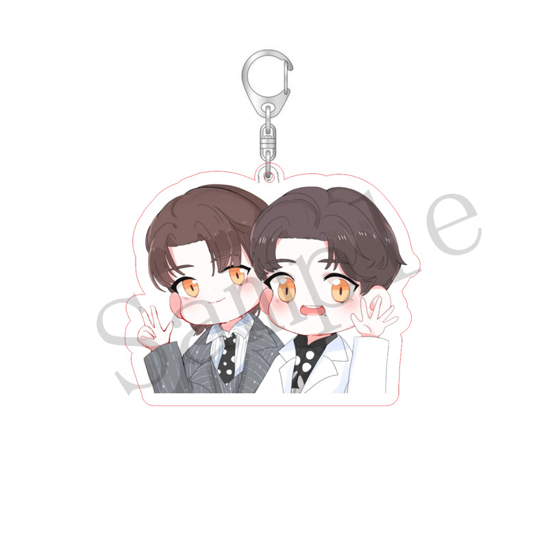 Móc khóa acrylic hai mặt in hình Wang Yibo Xiao Zhan BJYX