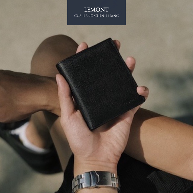 Ví nam da bò thật Richy dáng đứng, đựng tiền thẳng, có ngăn đựng ảnh - Thiết kế chính hãng từ Lemont.