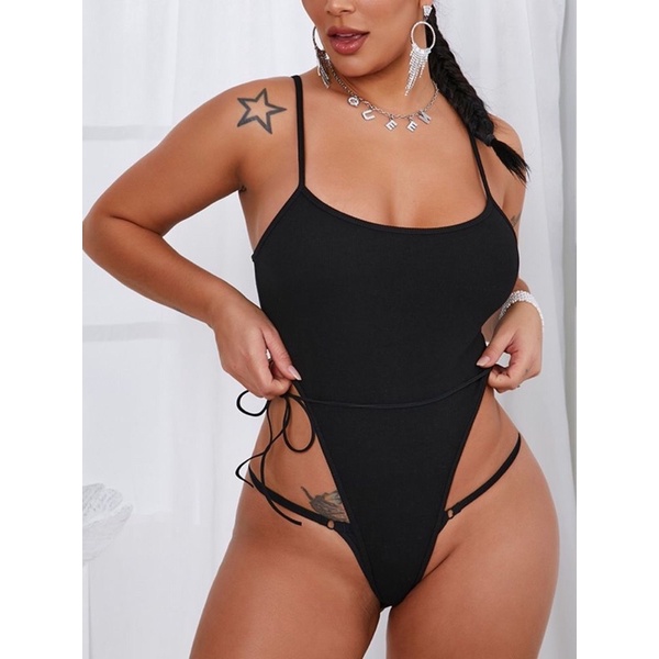 Áo bodysuit nữ 2 dây sexy, cột dây ngang, khoét eo cao, áo liền thân gợi cảm, áo kiểu thời trang, chất thun thoáng mát