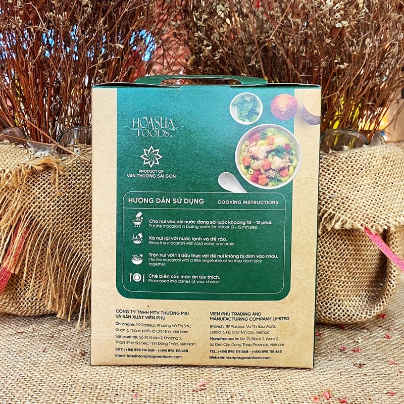 Nui gạo rau chùm ngây nui trắng nui lứt Hoa Sữa 500g