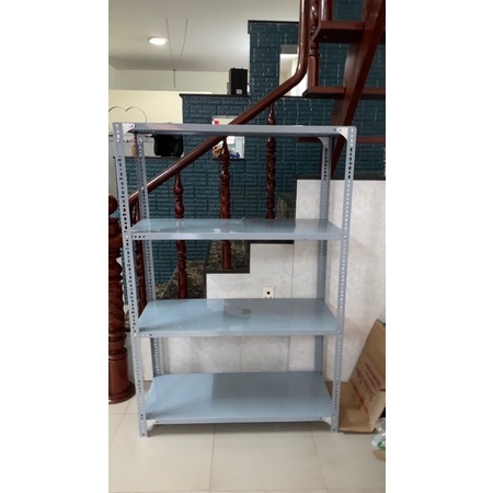 Kệ sắt 4 tầng, Cao 1.5m x Dài 80cm x Rộng 40cm, Kệ sắt V lỗ đa năng, Lắp ráp đựng đồ dùng trong nhà