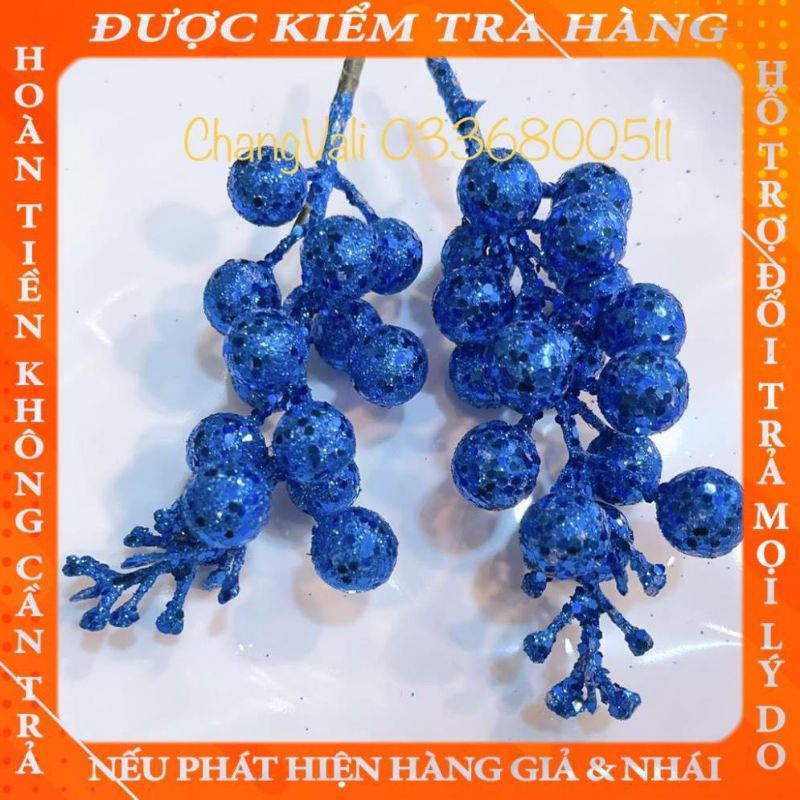Cành quả sung nhũ kim tuyến làm vòng nguyệt quế,trang trí cây thông noel.