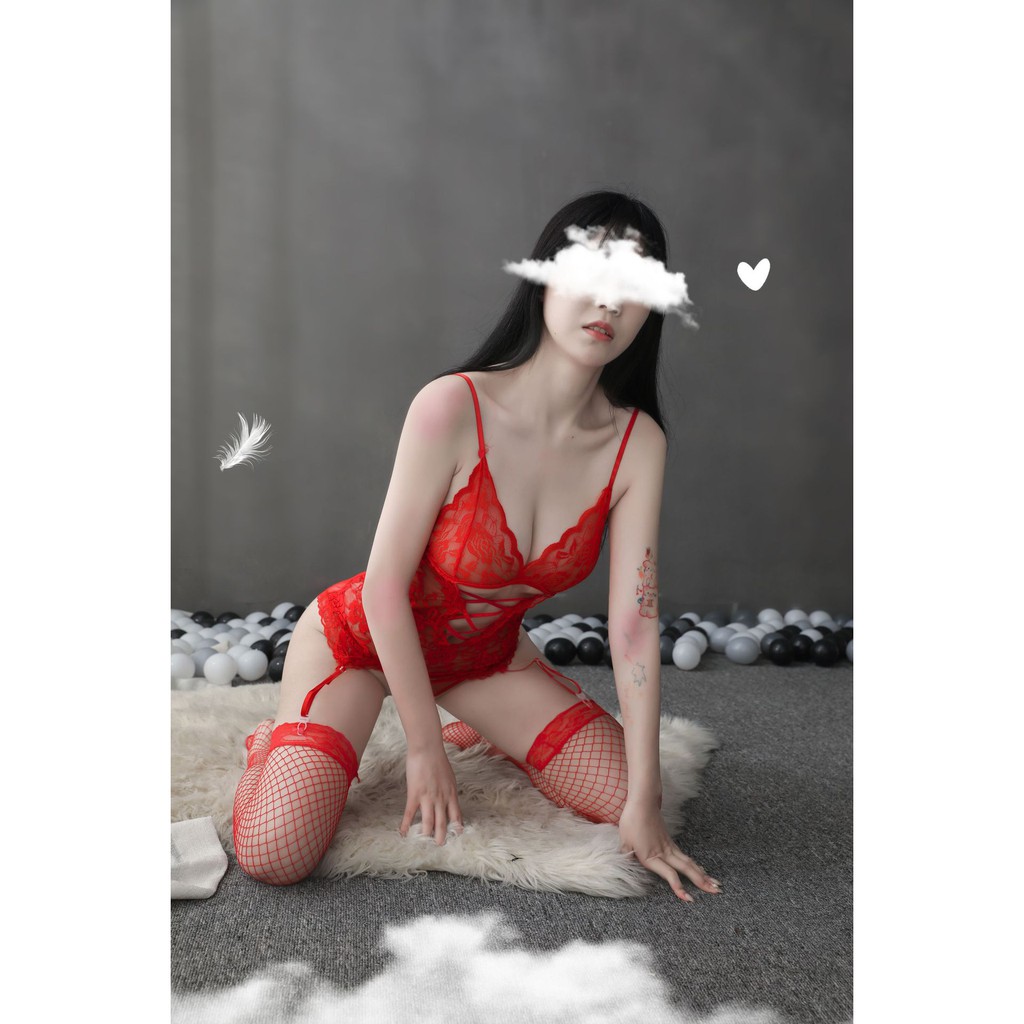 Full bộ đồ lót ren gợi cảm kèm vớ Nhà Kho TuTu L407 | BigBuy360 - bigbuy360.vn