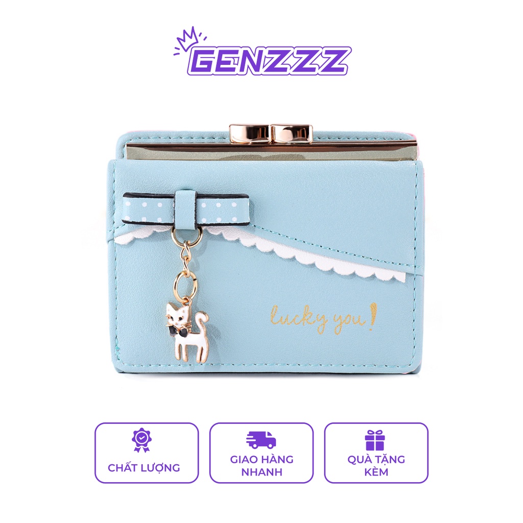 Ví nữ mini cầm tay GENZZZ nhiều ngăn đựng thẻ tiện dụng chất da cao cấp V023
