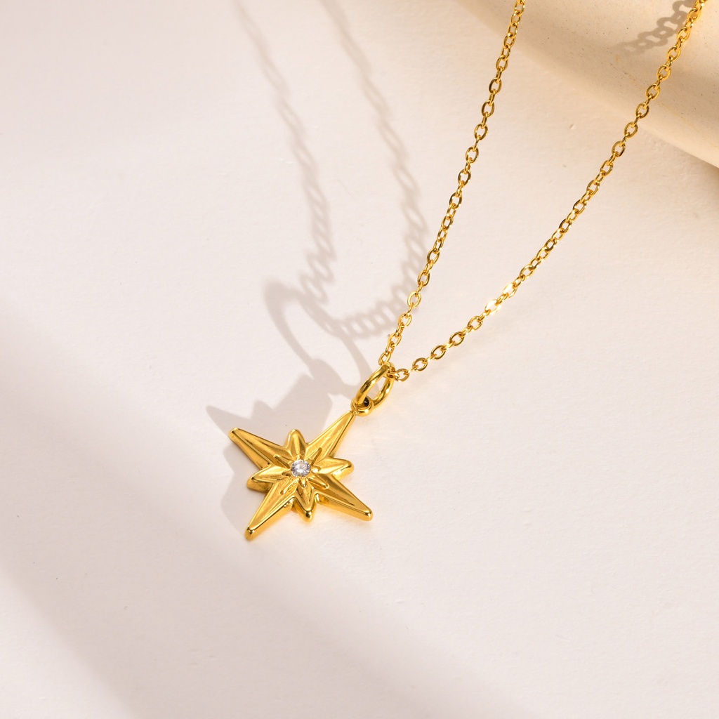 Vnox Vòng cổ Mặt Hình Học Đính Đá Zircon Lấp Lánh Dành Cho Nữ