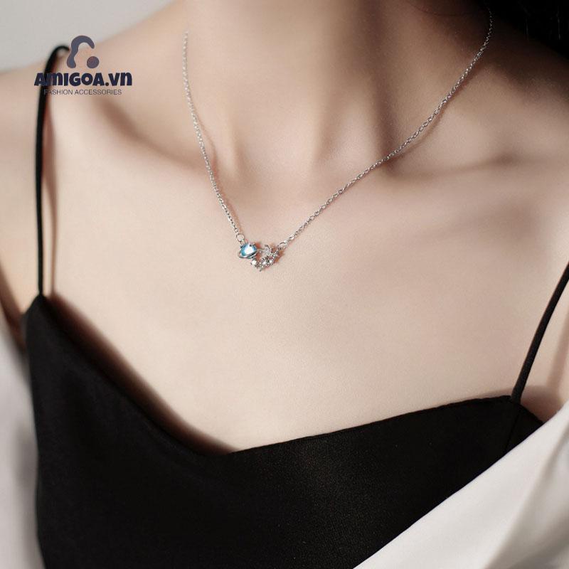 【amigoa.vn】Vòng cổ Hình Chìa Khóa Mắt Mèo Hành Tinh Đầy Sao Màu Sắc Rực Rỡ