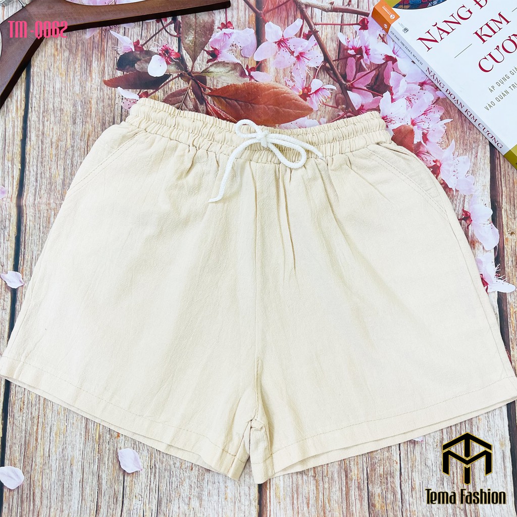 Quần đùi short nữ TEMA cao cấp - quần short nữ chất đũi mềm min mát mặc ở nhà cực thích | BigBuy360 - bigbuy360.vn