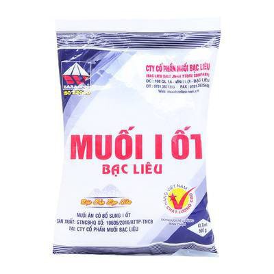 Muối iot Bạc Liêu gói 500g     binhcaoshop