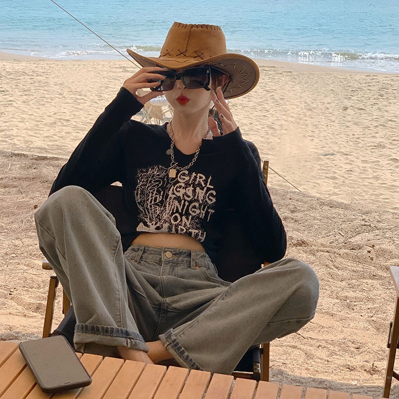 Áo Thun Dài Tay Cổ Chữ V Màu Trơn Thời Trang Cho Nữ