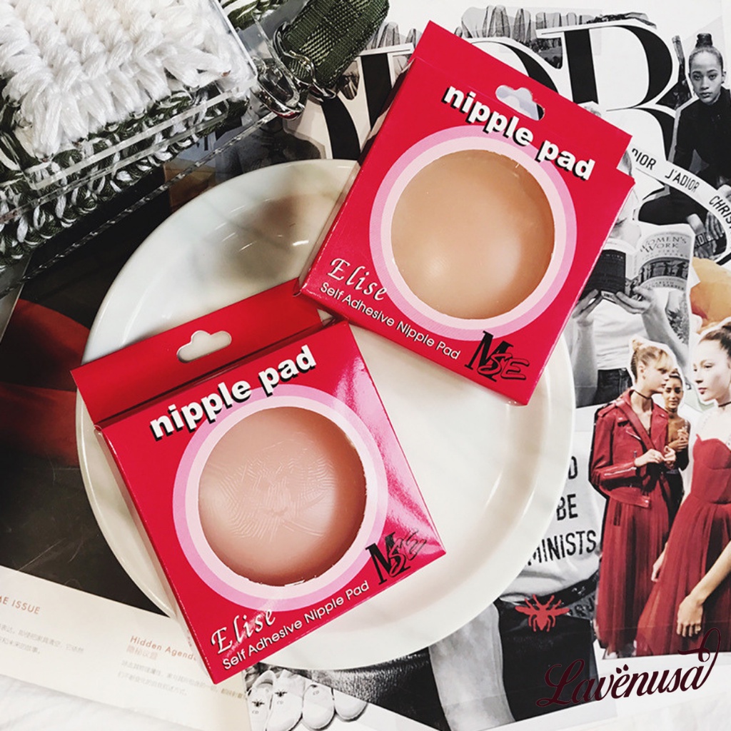 Miếng dán ngực silicon siêu dính tái sử dụng nhiều lần set 2 miếng LAVENUSA AL36