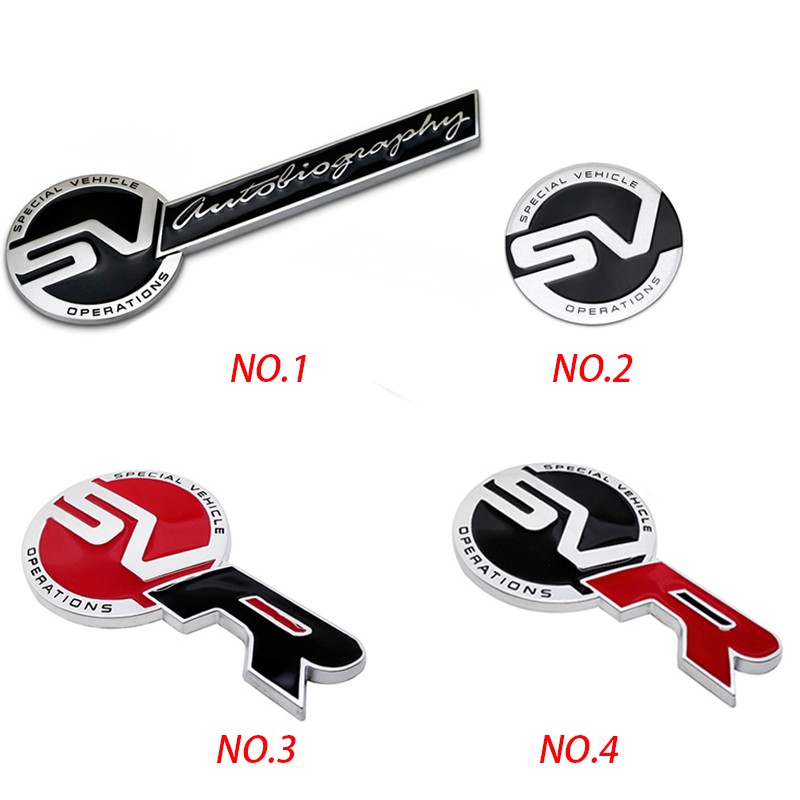 Nhãn Dán Kim Loại Trang Trí Thân Xe Hơi land rover svr sv range defender aurora evoque freelander lr4