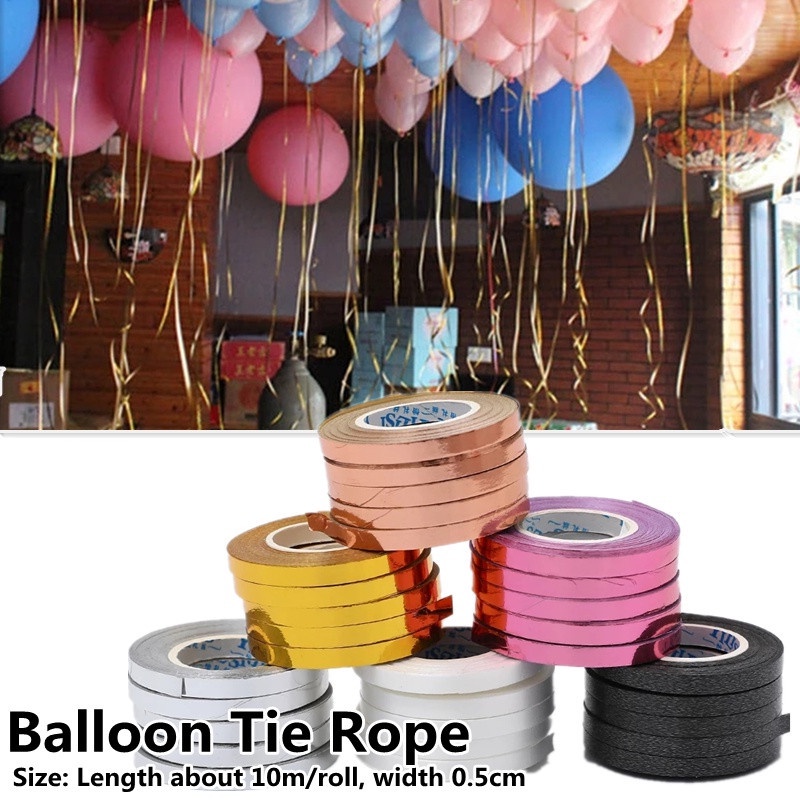 Cuộn Dây Ruy Băng 10m Màu Vàng Hồng Dùng Trang Trí Bong Bóng