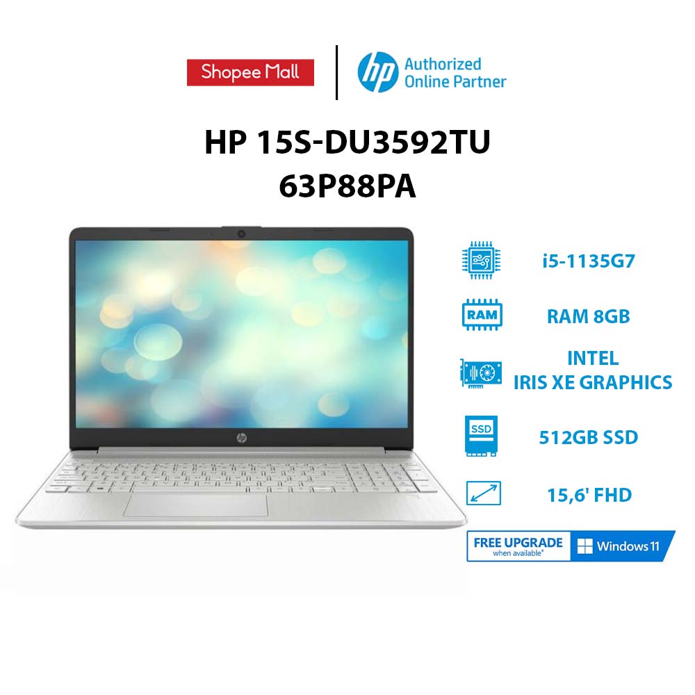 Laptop HP 15s-du3592TU (63P88PA) (i5-1135G7 | 8GB | 512GB | 15.6' HD | Win 11