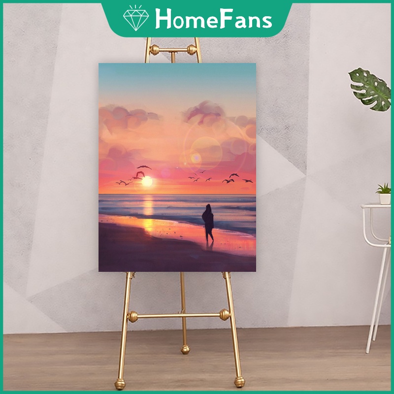 Bộ tranh sơn dầu 40*50cm tự làm họa tiết phong cảnh thiên nhiên dùng để trang trí tiện dụng