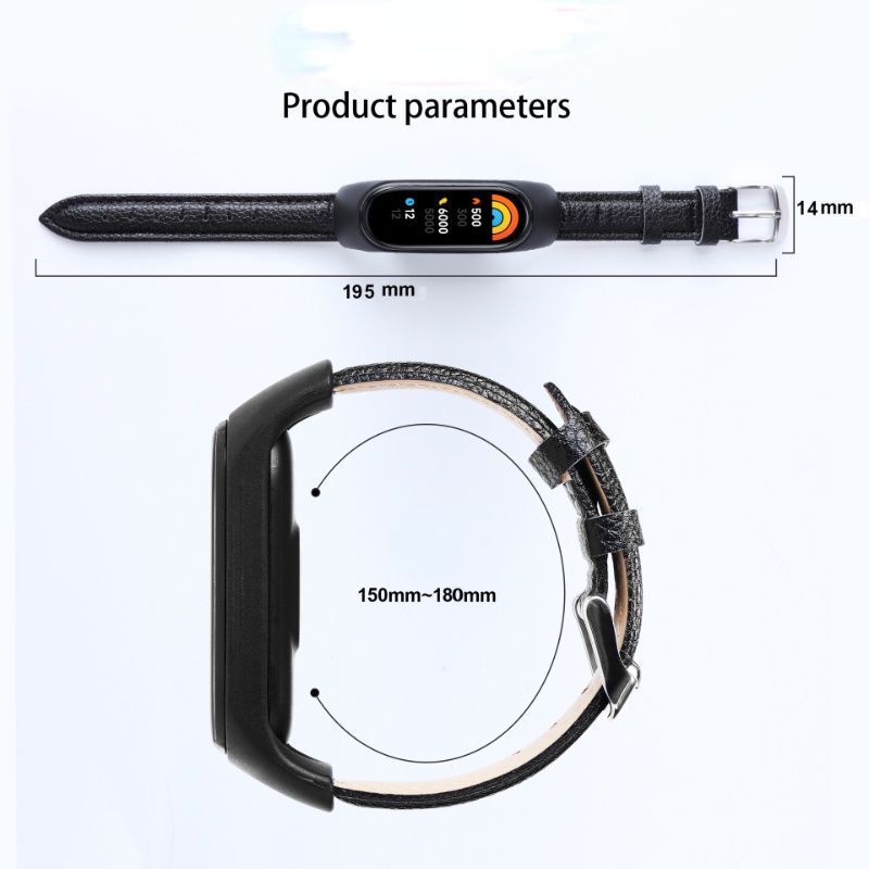 Dây Đeo Bằng Da PU Kèm Ốp TPU Cho Đồng Hồ Thông Minh Xiaomi Mi Band 6 5 4 3 Mi Band 7