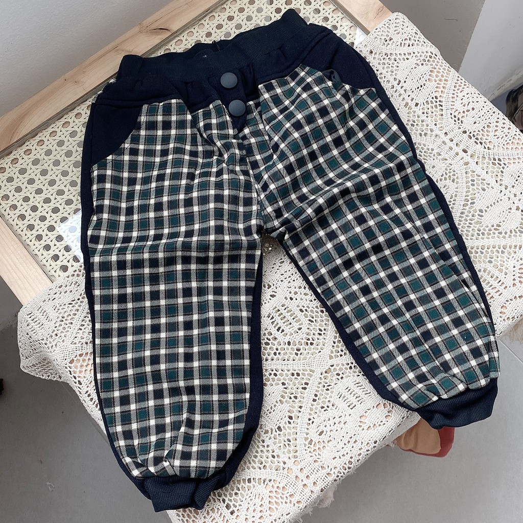 Quần dài nỉ lót len cho bé nam TQQ KIDS bo gấu siêu ấm cho bé từ 9 tháng đến 3 tuổi