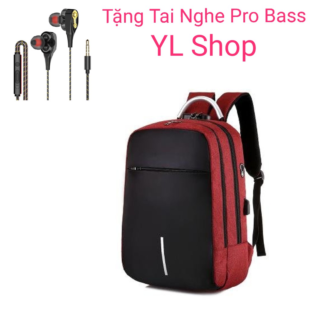 BALO LAPTOP NAM NỮ CHỐNG NƯỚC CÓ KHÓA SỐ NEW-0003 TẶNG KÈM TAI NGHE SIÊU BASS 110 VÀ CÁP NỐI SẠC TIỆN DỤNG