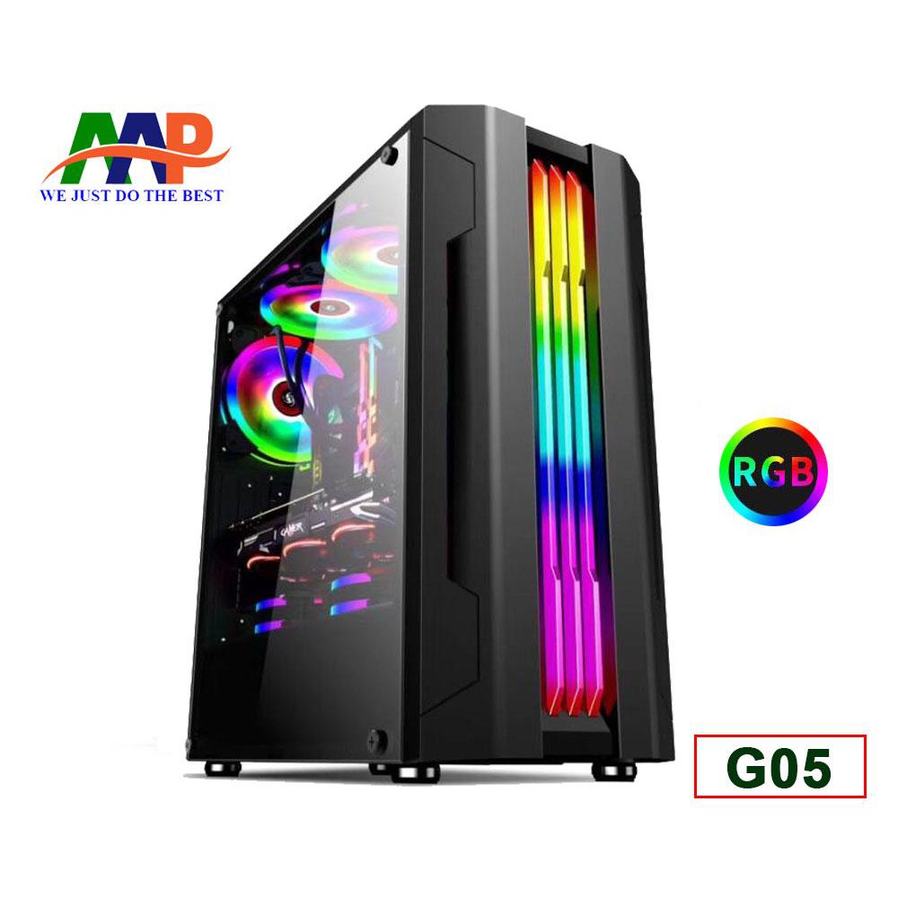 [Mã ELMS5 giảm 7% đơn 300K] Case AAP G05 GAMING (Hông trong suốt + Led RGB)