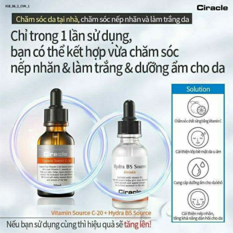 Tinh chất dưỡng trắng và phục hồi da Serum B5 Ciracle 30ml