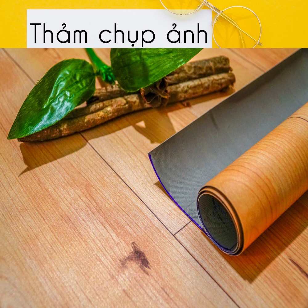 Thảm chụp hình sản phẩm, làm phông nền trang trí, vân gỗ vàng nhạt