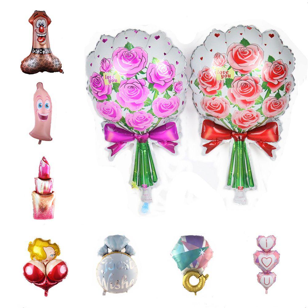 YNATURAL Bong Bóng Hình Son Môi Trang Trí Tiệc