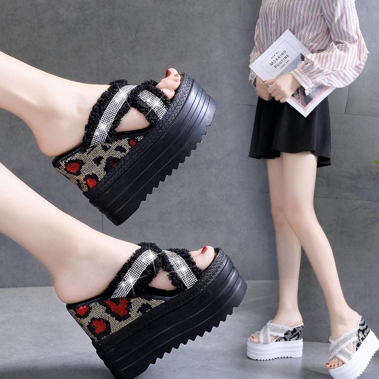Dép Đế Bằng/Đế Dày Tăng Chiều Cao 12cm Thời Trang Dành Cho Bạn Nữ